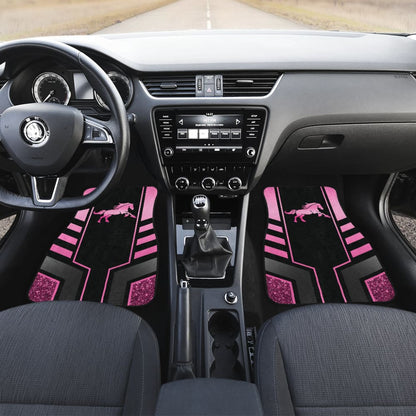 Amazing Pink Black Horse Mustang Custom Metallic Style Printed Car Floor Mats
