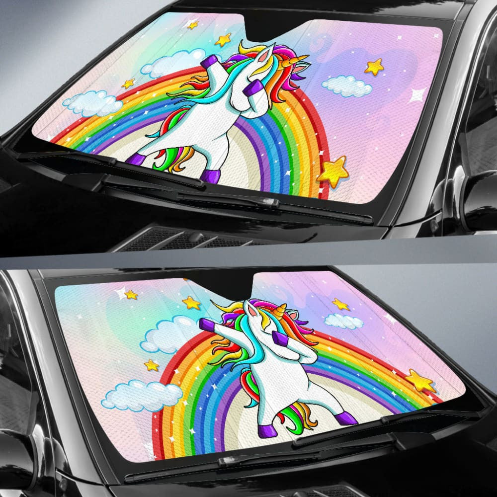 Amazing Unicorn LGBT Rainbow Love Heart Car Auto Sun Shades