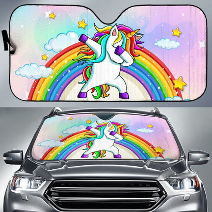 Amazing Unicorn LGBT Rainbow Love Heart Car Auto Sun Shades