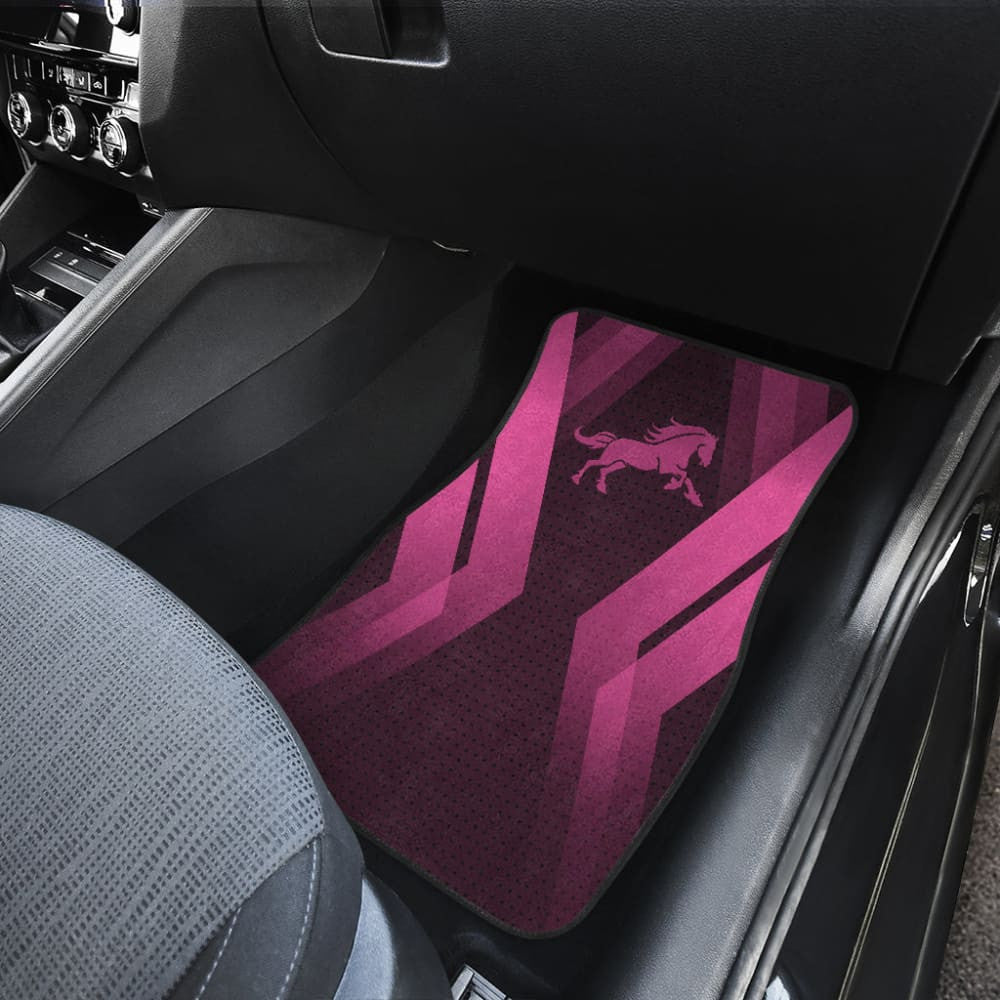 Amazing Black & Pink Horse Mustang Custom Car Accessories Car Floor Mats