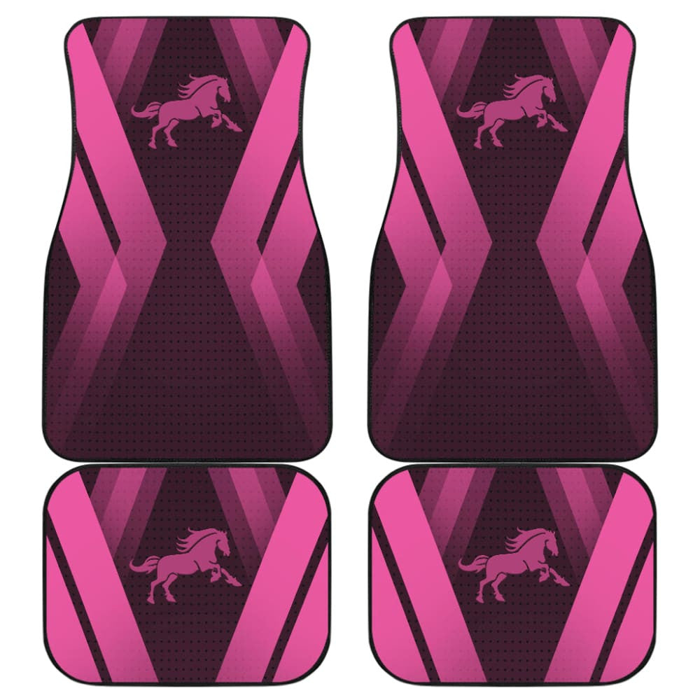 Amazing Black & Pink Horse Mustang Custom Car Accessories Car Floor Mats