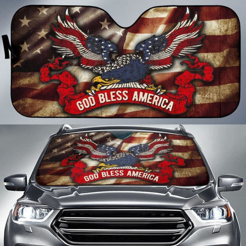 God Bless America Flag Day Auto Sun Shade