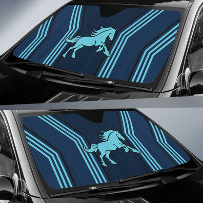 Amazing Turquoise Horse Mustang Custom Metallic Style Printed Car Auto Sun Shades