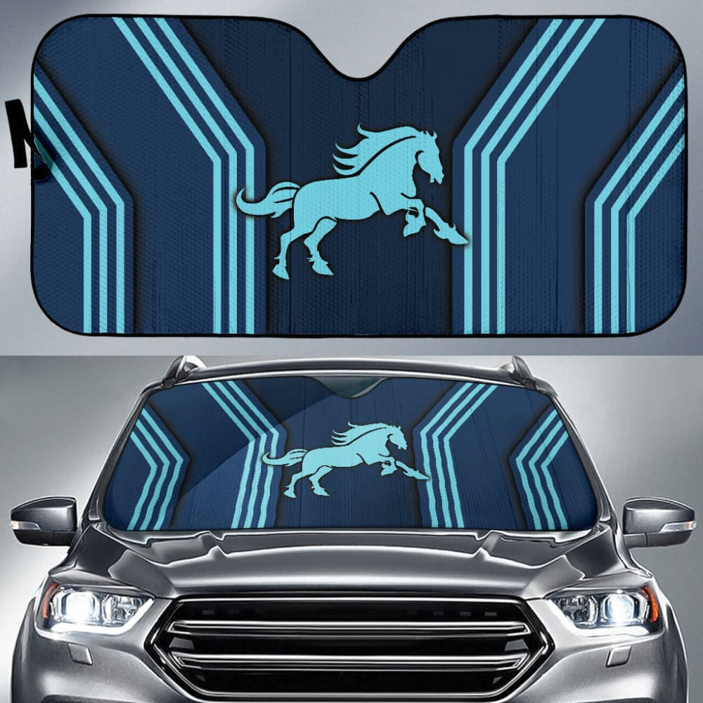Amazing Turquoise Horse Mustang Custom Metallic Style Printed Car Auto Sun Shades