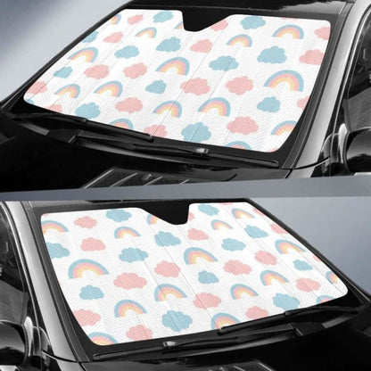 Cute Rainbow Clound Pattern Car Auto Sun Shades