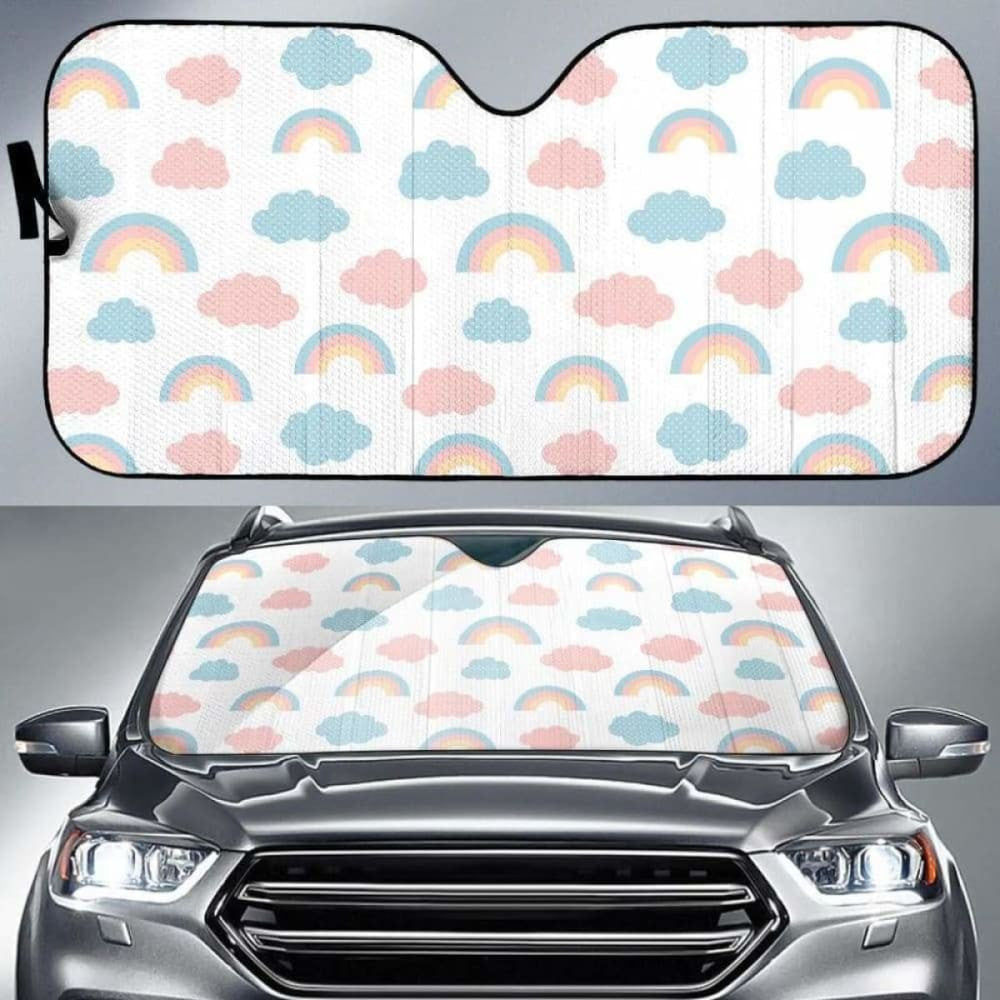 Cute Rainbow Clound Pattern Car Auto Sun Shades