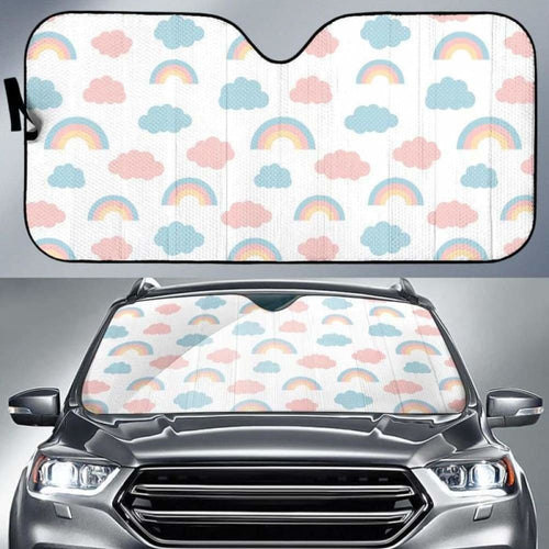 Cute Rainbow Clound Pattern Car Auto Sun Shades