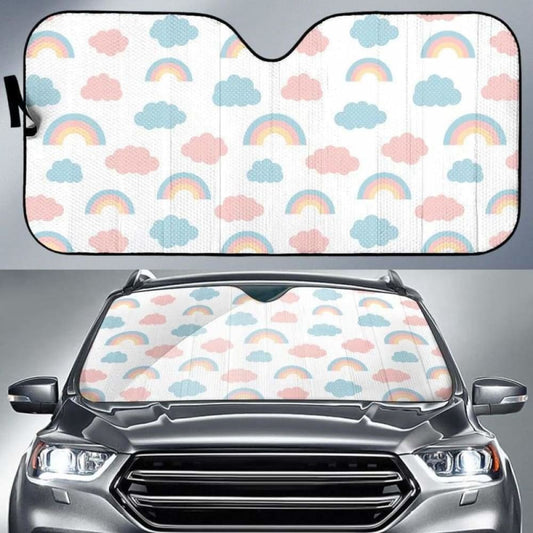 Cute Rainbow Clound Pattern Car Auto Sun Shades