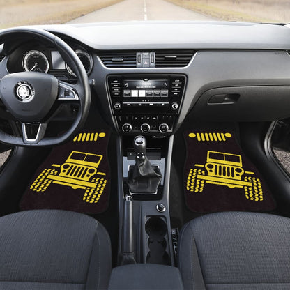 Yellow Black Jeep Offroad Car Floor Mats Custom