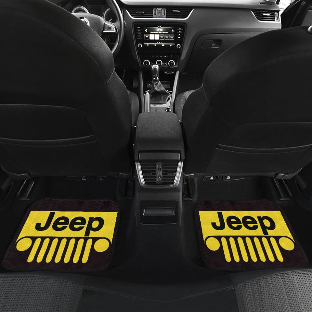 Yellow Black Jeep Offroad Car Floor Mats Custom