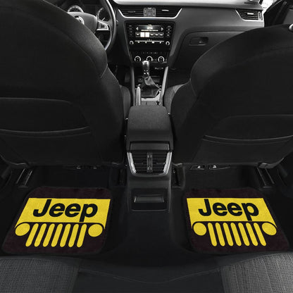 Yellow Black Jeep Offroad Car Floor Mats Custom