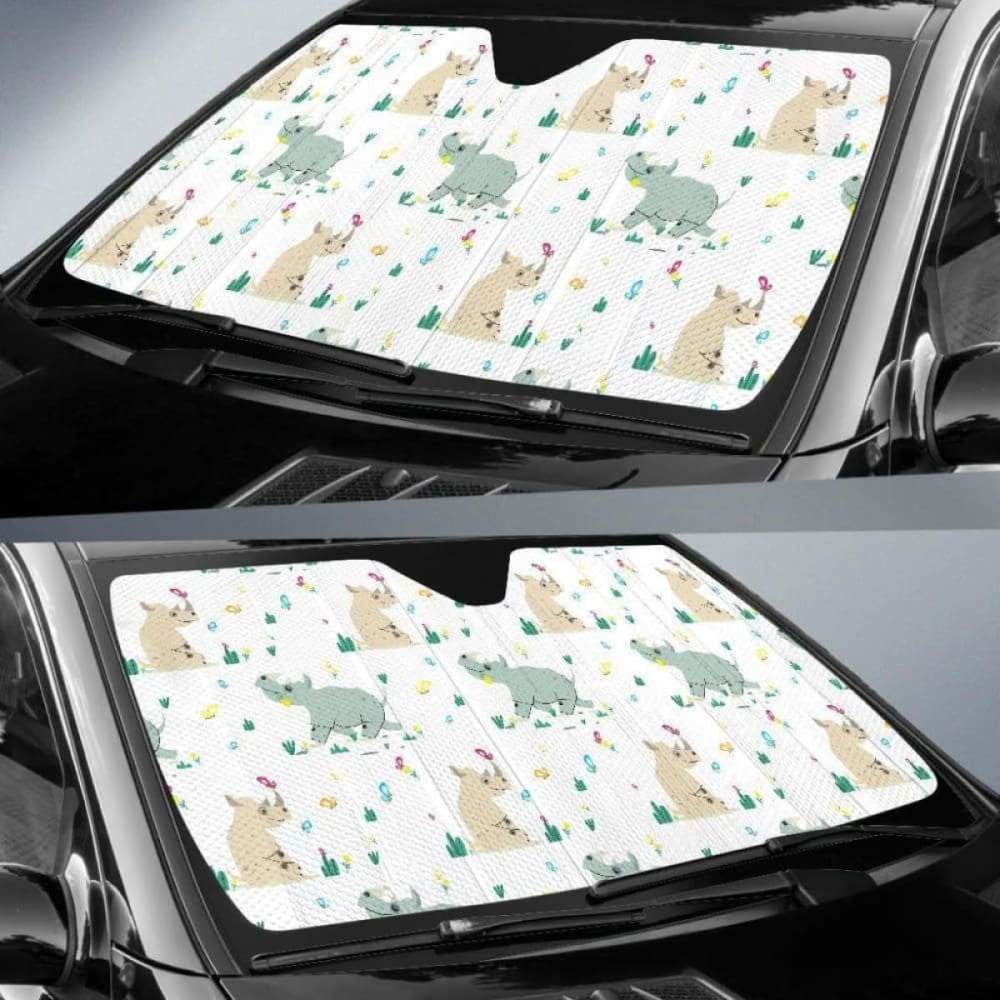 Cute Rhino Pattern Car Auto Sun Shades