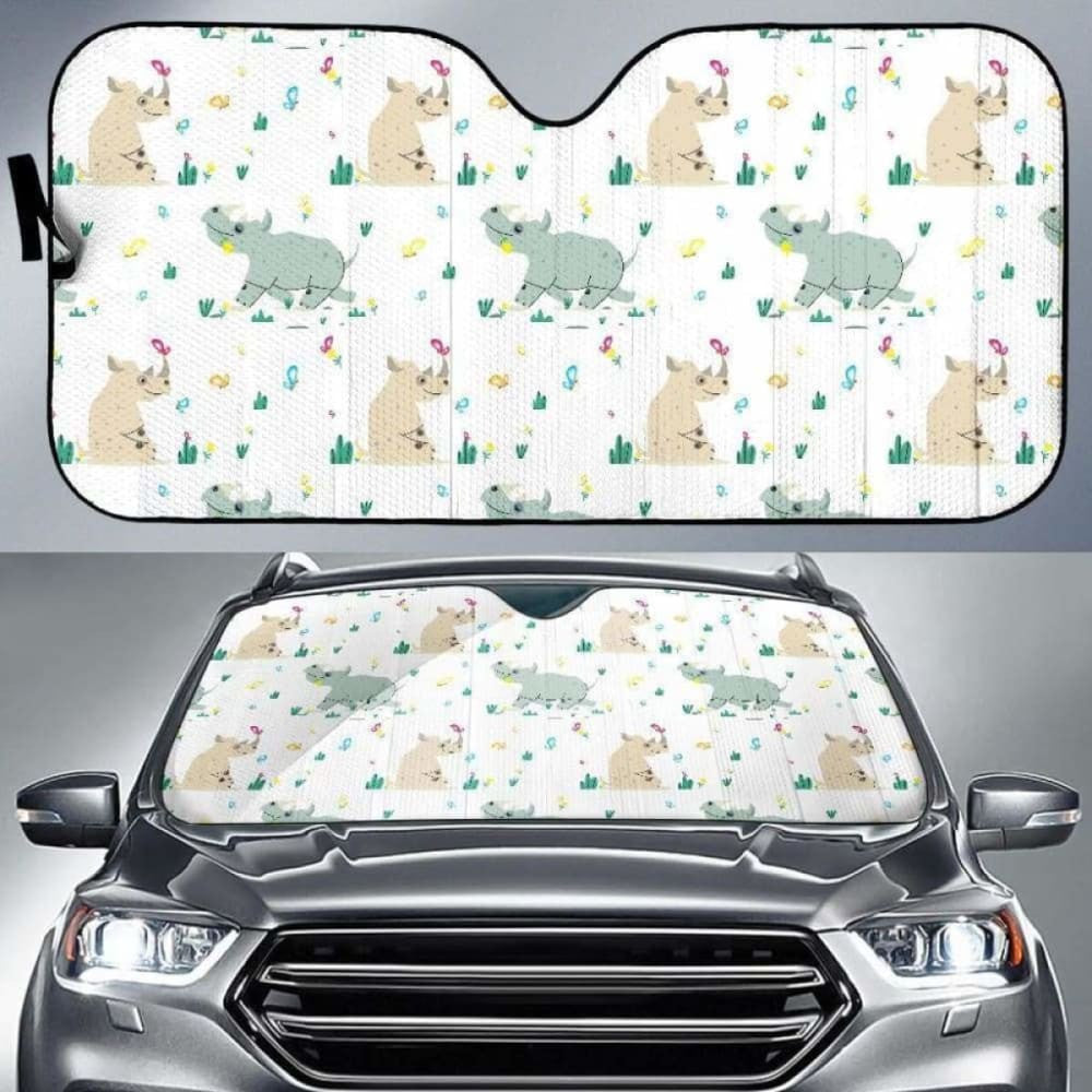 Cute Rhino Pattern Car Auto Sun Shades