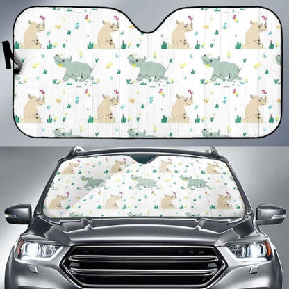Cute Rhino Pattern Car Auto Sun Shades