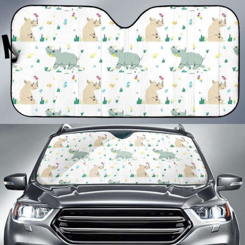 Cute Rhino Pattern Car Auto Sun Shades