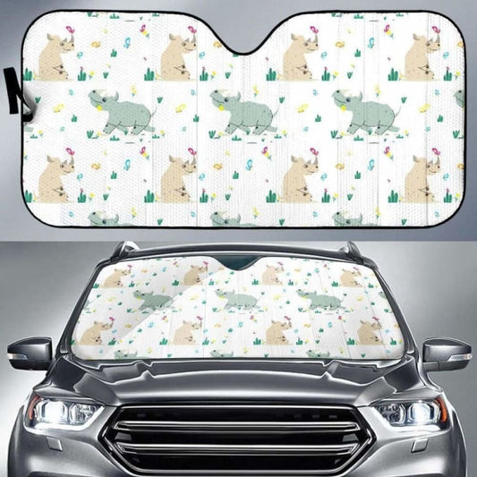 Cute Rhino Pattern Car Auto Sun Shades