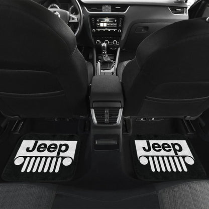 Black White Jeep Offroad Wobble Car Floor Mats Custom