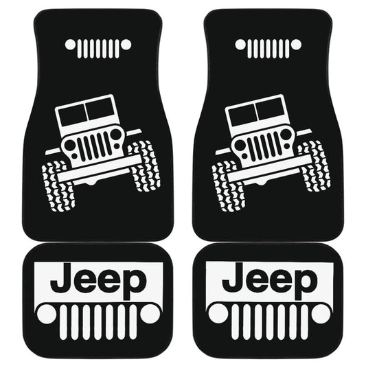Black White Jeep Offroad Wobble Car Floor Mats Custom