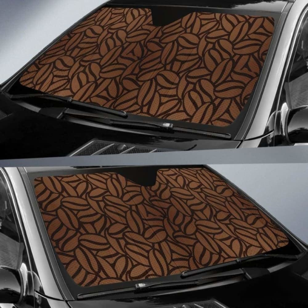 Coffee Bean Pattern Car Auto Sun Shades