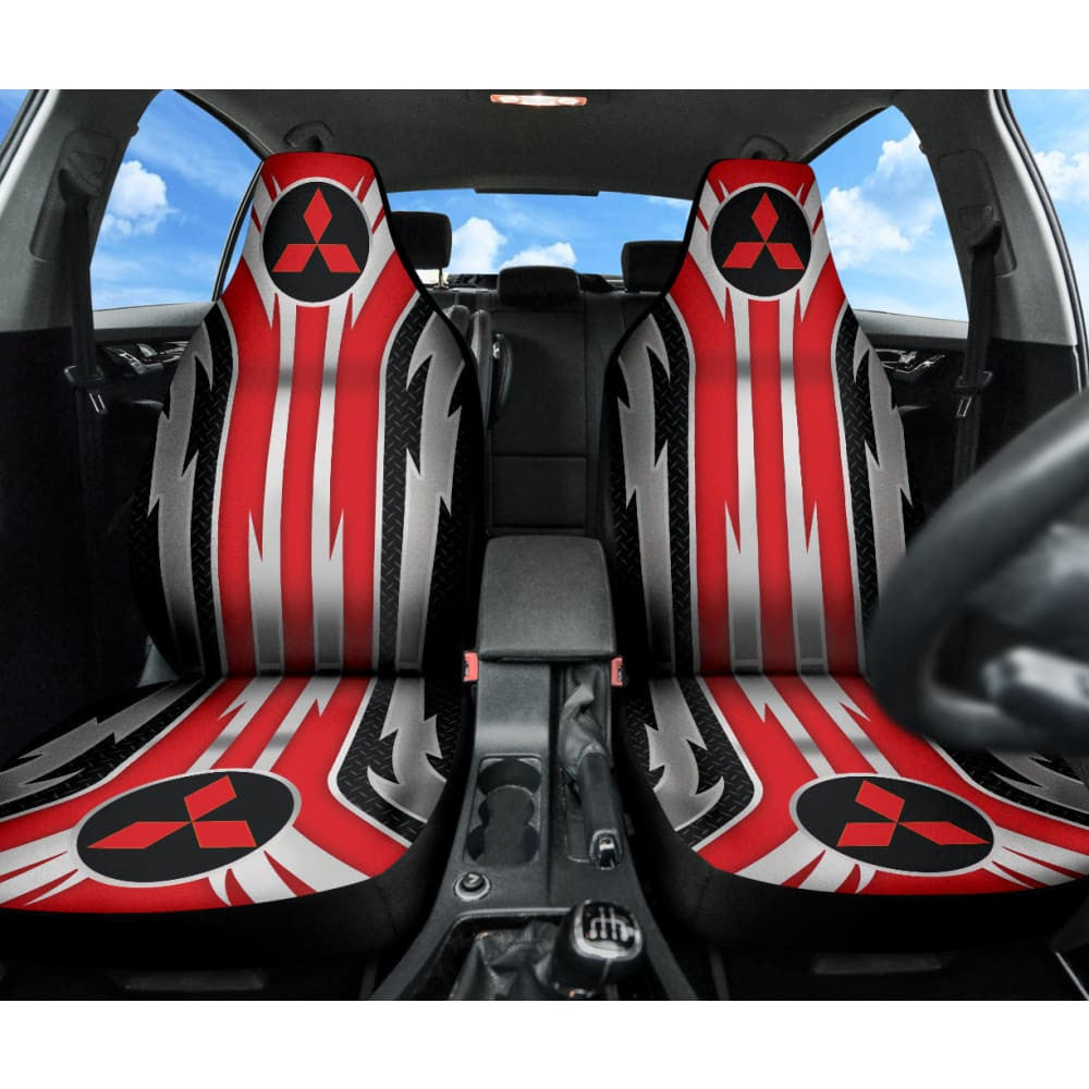 Red Mitsubishi Inspired Car Seat Covers Custom