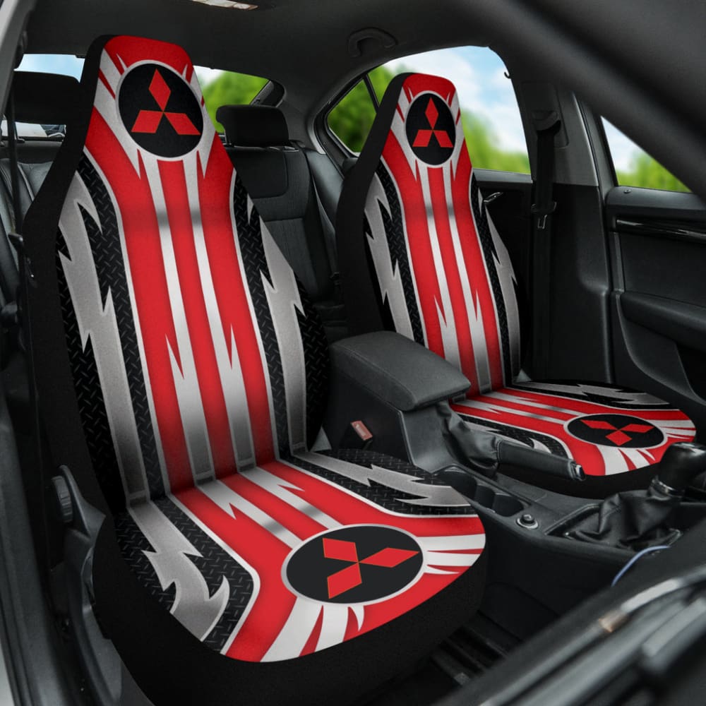 Red Mitsubishi Inspired Car Seat Covers Custom