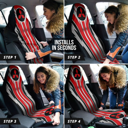 Red Mitsubishi Inspired Car Seat Covers Custom