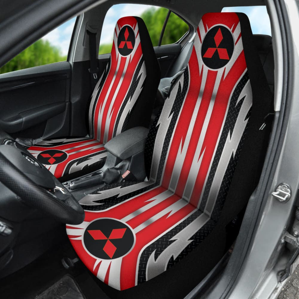 Red Mitsubishi Inspired Car Seat Covers Custom