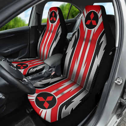 Red Mitsubishi Inspired Car Seat Covers Custom