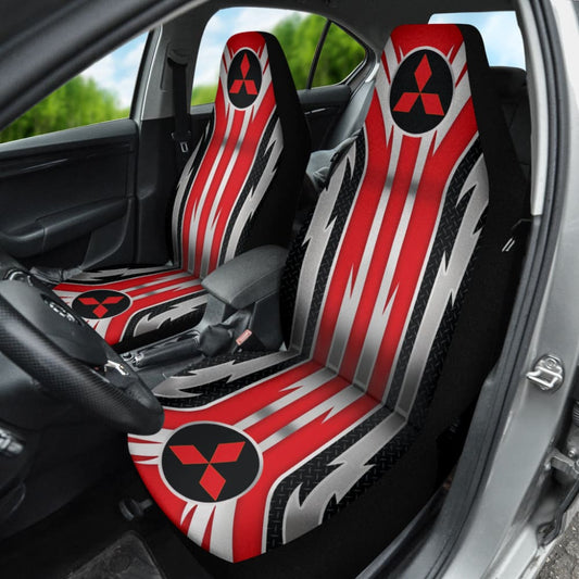 Red Mitsubishi Inspired Car Seat Covers Custom