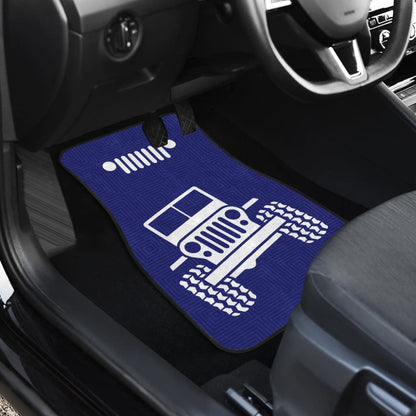 Jeep Grill Navy Blue Offroad Car Floor Mats