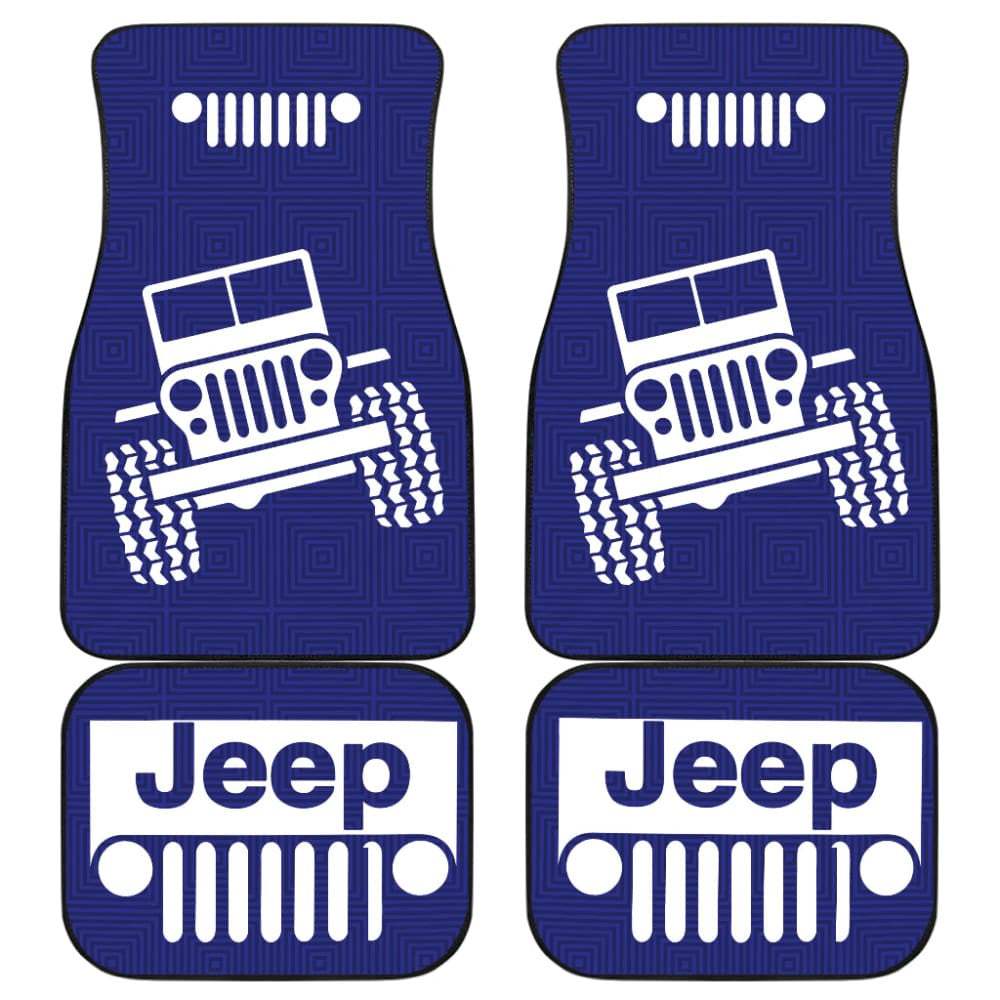 Jeep Grill Navy Blue Offroad Car Floor Mats