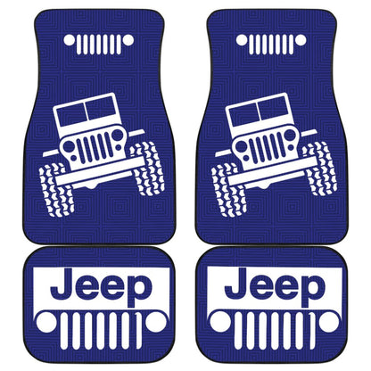 Jeep Grill Navy Blue Offroad Car Floor Mats