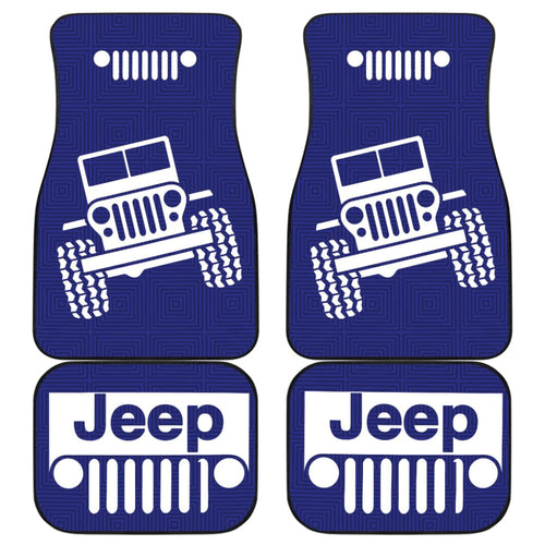 Jeep Grill Navy Blue Offroad Car Floor Mats