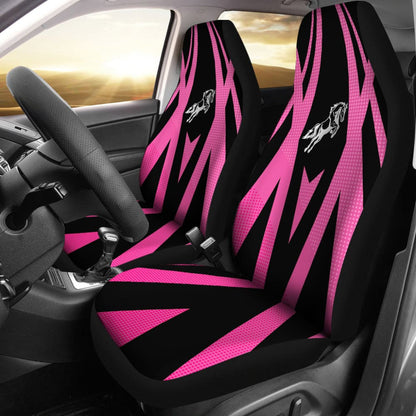Amazing Black & Pink Horse Mustang Custom Metallic Style Printed Car Seat Covers