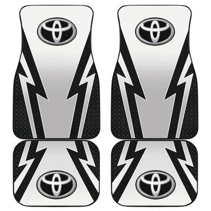 White And Black Toyota Amazing Style Car Floor Mats Custom