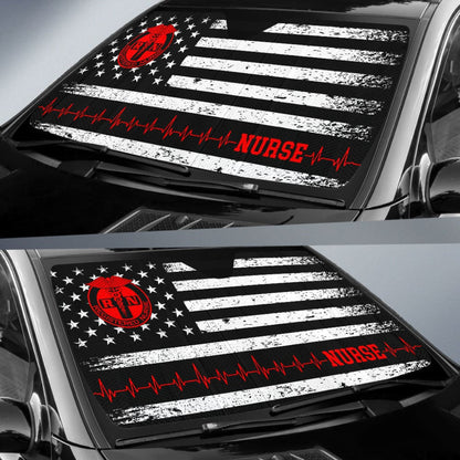 Nurse Custom American Flag Car Accessories Car Auto Sun Shades