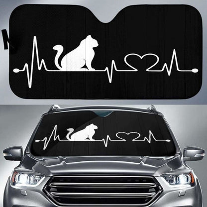 Cat Heart Beat Auto Sun Shades