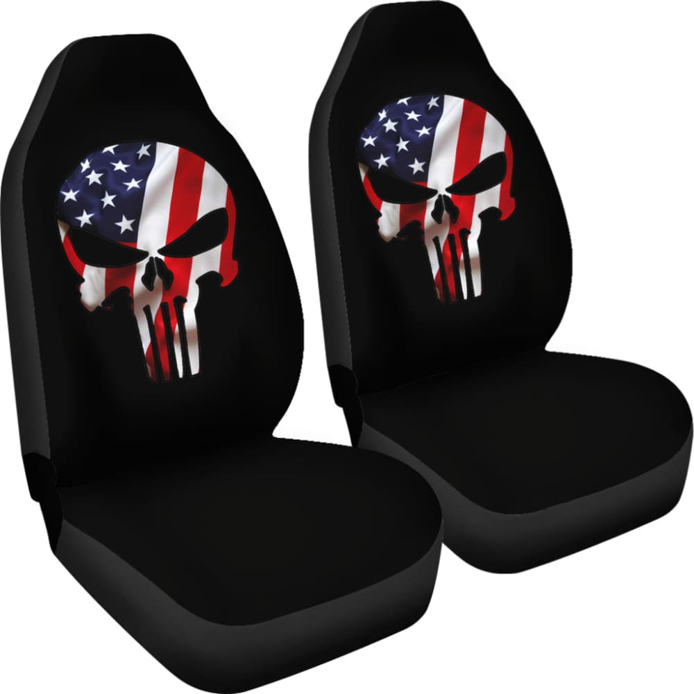 American Flag Punisher Skull Car Seat Covers