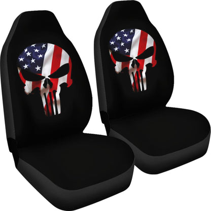 American Flag Punisher Skull Car Seat Covers