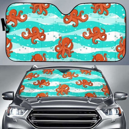 Octopuses Sea Wave Background Car Auto Sun Shades