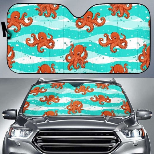 Octopuses Sea Wave Background Car Auto Sun Shades