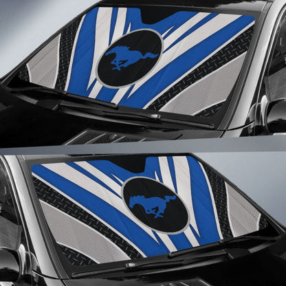 Blue Mustang Car Auto Sun Shades Custom