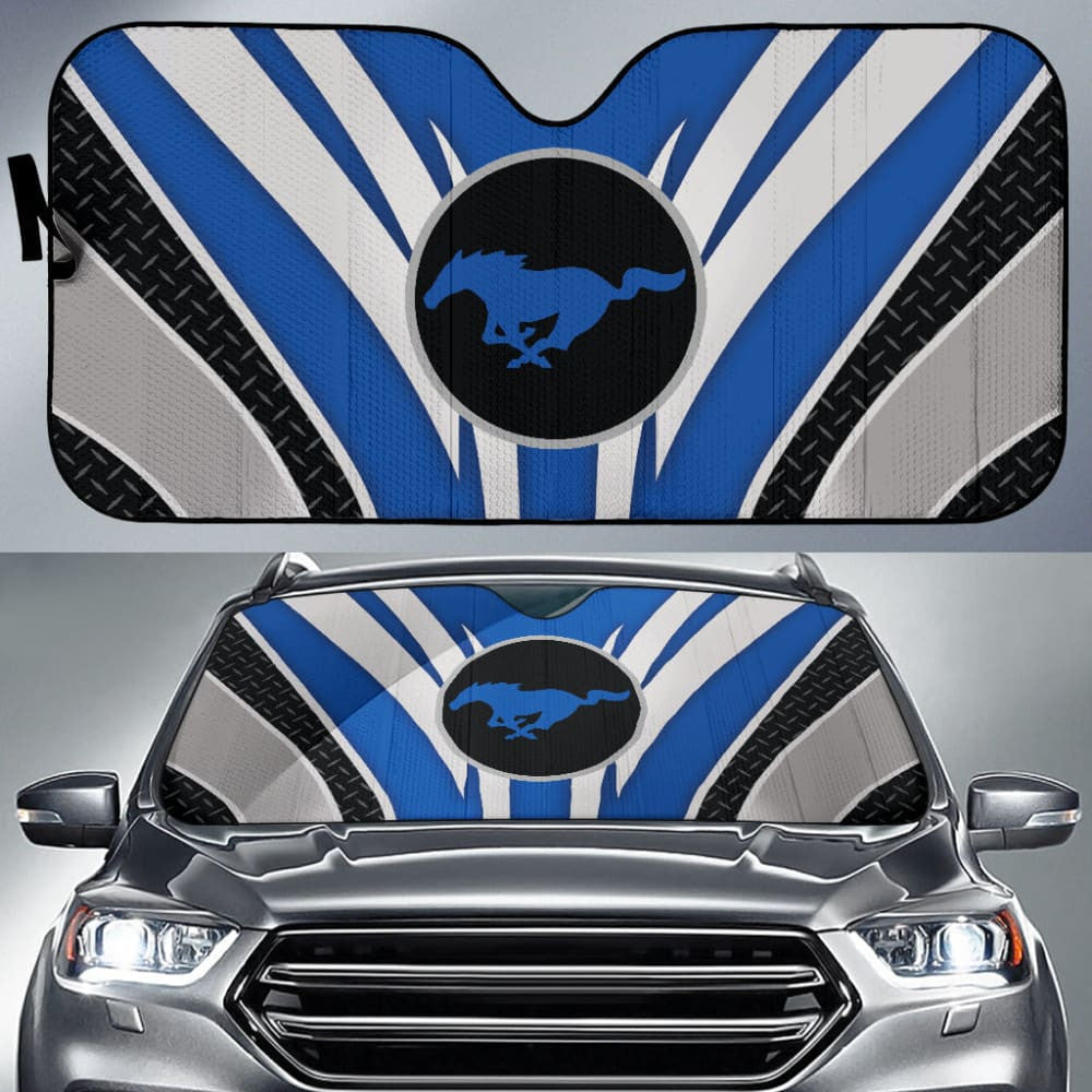 Blue Mustang Car Auto Sun Shades Custom