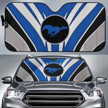 Blue Mustang Car Auto Sun Shades Custom