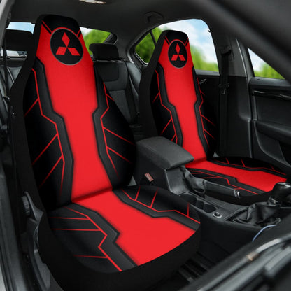 Red Mitsubishi Inspired Car Seat Covers Custom