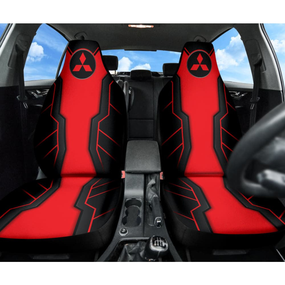 Red Mitsubishi Inspired Car Seat Covers Custom