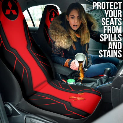 Red Mitsubishi Inspired Car Seat Covers Custom