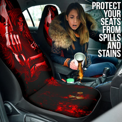 Fire Game Over Gothic Skull Grim Reaper Car Seat Covers