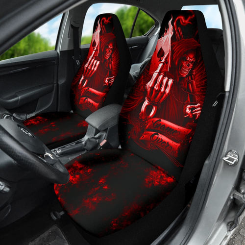 Fire Game Over Gothic Skull Grim Reaper Car Seat Covers