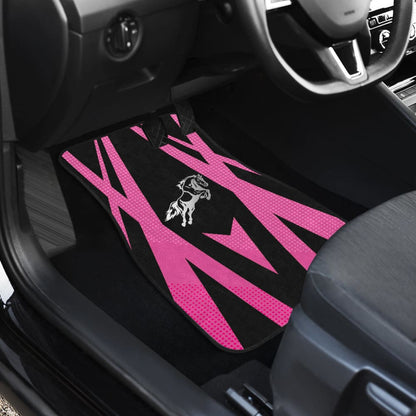Amazing Black & Pink Horse Mustang Custom Metallic Style Printed Car Floor Mats